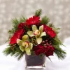Χριστουγέννων Σύνθεση με Τριαντάφυλλα, Ορχιδέες και Καζαμπλάνκα